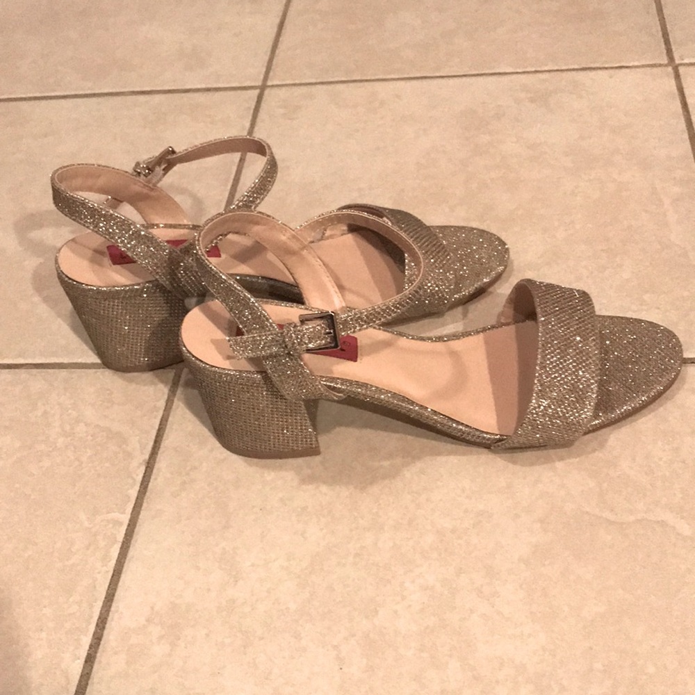 London Rebel Gold Ankle Strap Sandals